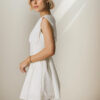 Fashionable solid-color versatile one-shoulder dress