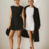 Fashionable solid-color versatile one-shoulder dress