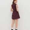 Polo-neck French-style vintage short dress