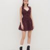 Polo-neck French-style vintage short dress