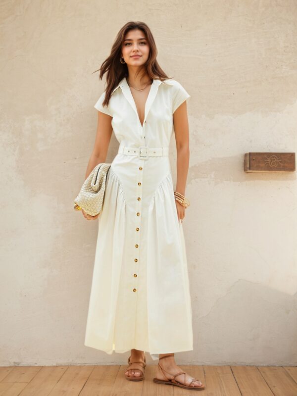Single-Breasted Women's Summer Slim-Fitting Dress