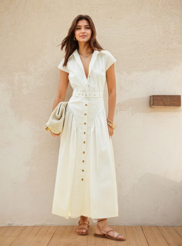 Single-Breasted Women's Summer Slim-Fitting Dress