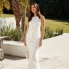 Women's Round-Neck Solid Color Skirt Elegant Fashion Set1 Women's Round-Neck Solid Color Skirt Elegant Fashion Set