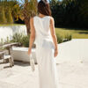 Women's Round-Neck Solid Color Skirt Elegant Fashion Set2 Women's Round-Neck Solid Color Skirt Elegant Fashion Set
