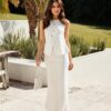 Women's Round-Neck Solid Color Skirt Elegant Fashion Set3 Women's Round-Neck Solid Color Skirt Elegant Fashion Set
