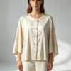 26090004_1-4 Loose Sleeveless Cape-Style Top