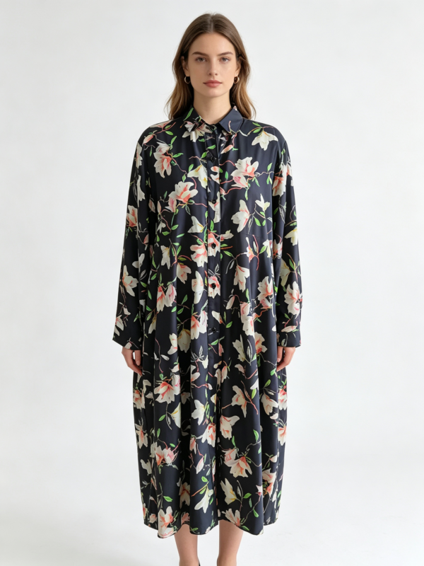 Long-Sleeve Printed Dress