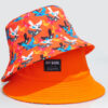 Colorful Pigeon Print Reversible Bucket Hat