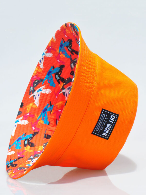 Colorful Pigeon Print Reversible Bucket Hat 26090010_20