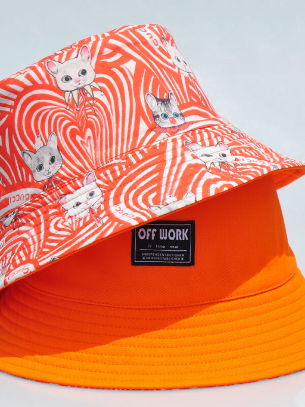Cat Print Reversible Bucket Hat