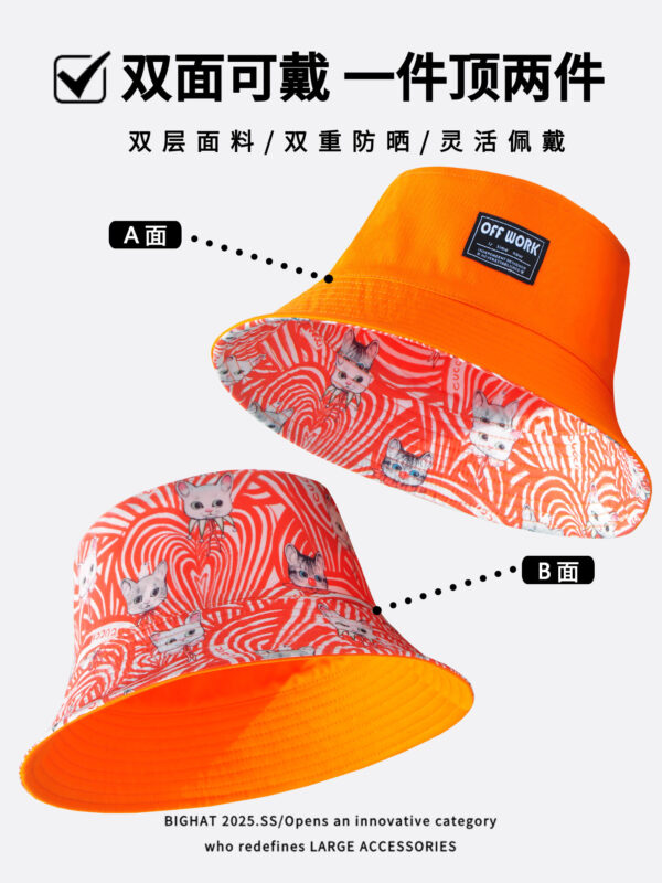 26090011_7 Cat Print Reversible Bucket Hat 26090011_7