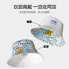 White Doraemon Print Reversible Bucket Hat 26090012_12