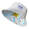 White Doraemon Print Reversible Bucket Hat 26090012_14