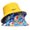 White Doraemon Print Reversible Bucket Hat 26090012_20