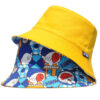 White Doraemon Print Reversible Bucket Hat 26090012_22