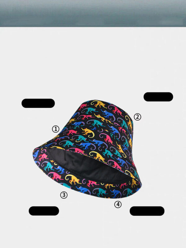 26090016_14 Colorful Monkey Wide-Brim Bucket Hat 26090016_14