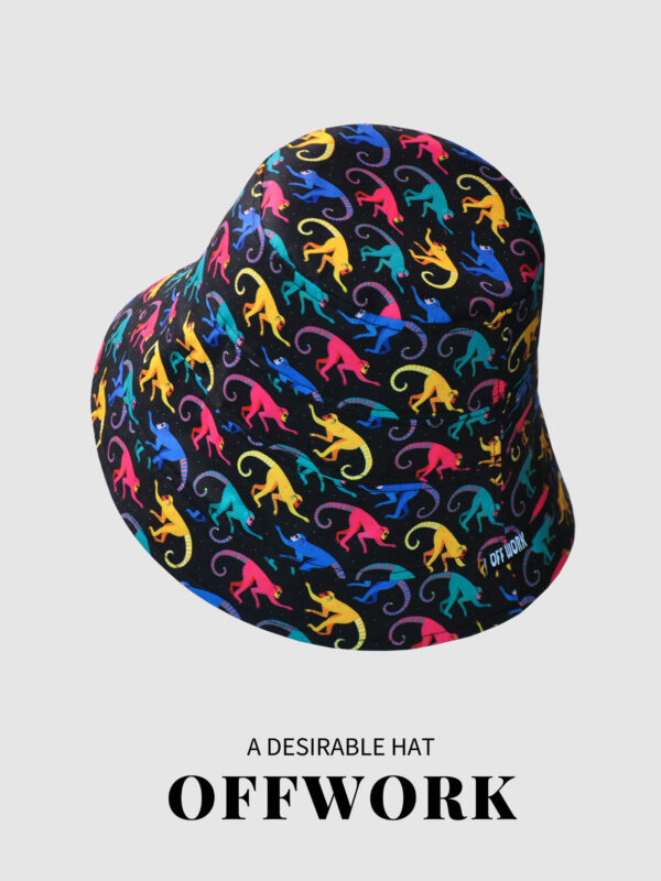 26090016_15 Colorful Monkey Wide-Brim Bucket Hat 26090016_15