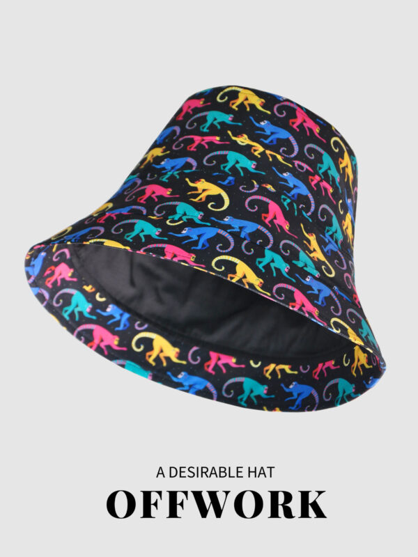 26090016_16 Colorful Monkey Wide-Brim Bucket Hat 26090016_16