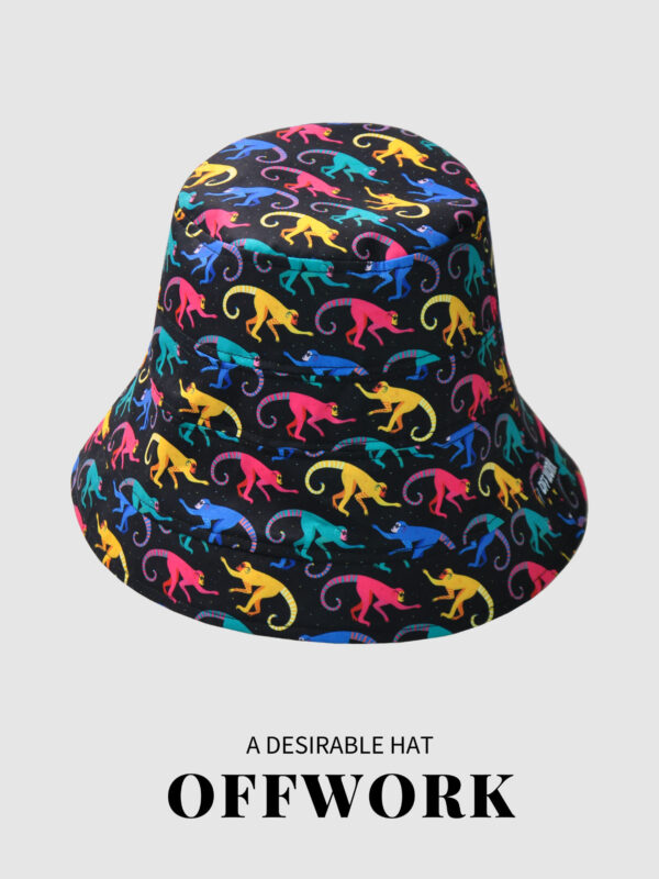 26090016_18 Colorful Monkey Wide-Brim Bucket Hat 26090016_18