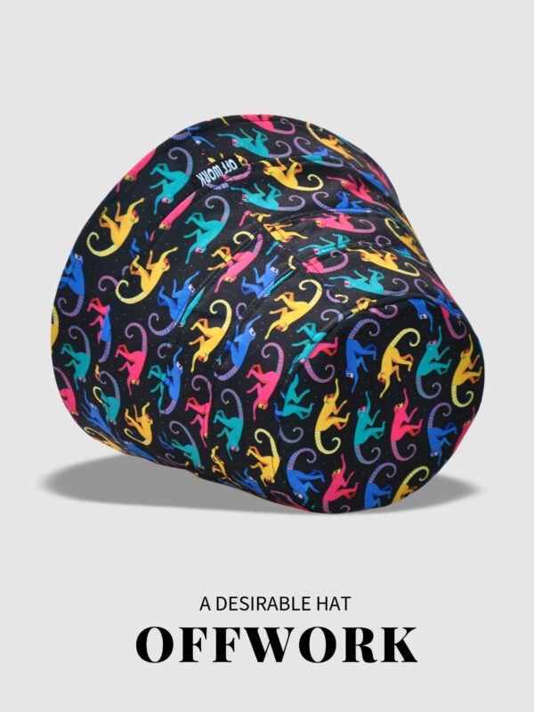26090016_19 Colorful Monkey Wide-Brim Bucket Hat 26090016_19