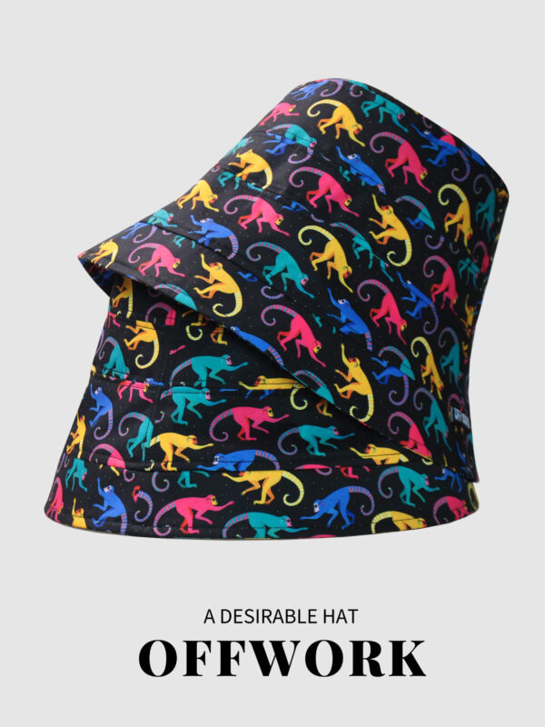 26090016_21 Colorful Monkey Wide-Brim Bucket Hat 26090016_21