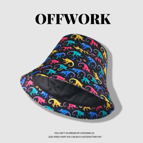 26090016_22 Colorful Monkey Wide-Brim Bucket Hat 26090016_22