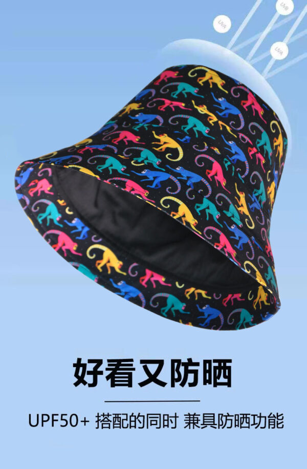 26090016_29 Colorful Monkey Wide-Brim Bucket Hat 26090016_29