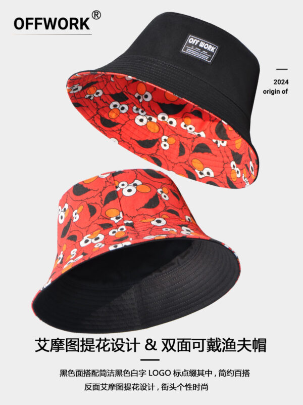 26090018_22 Black Elmo Reversible Bucket Hat 26090018_22