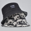 26090019_1 Black Linen-Blend Panda Reversible Bucket Hat