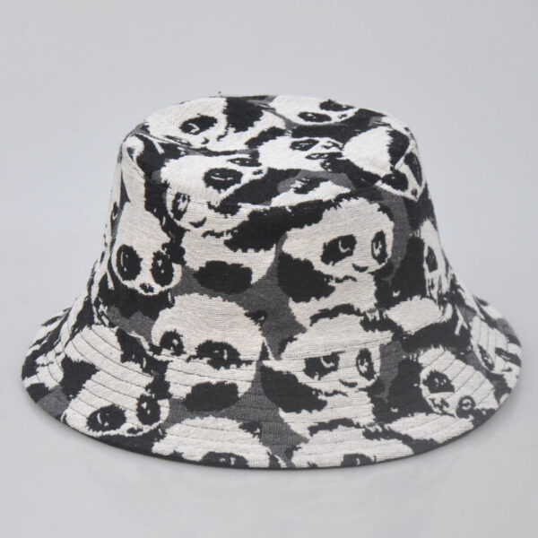 26090019_14 Black Linen-Blend Panda Reversible Bucket Hat 26090019_14