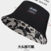 26090019_17 Black Linen-Blend Panda Reversible Bucket Hat 26090019_17