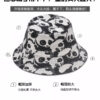 26090019_2 Black Linen-Blend Panda Reversible Bucket Hat 26090019_2