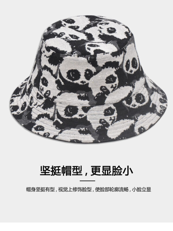 26090019_21 Black Linen-Blend Panda Reversible Bucket Hat 26090019_21
