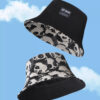 26090019_7 Black Linen-Blend Panda Reversible Bucket Hat 26090019_7