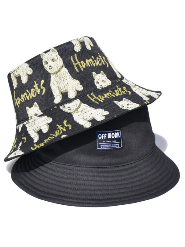 Black Puppy Reversible Bucket Hat