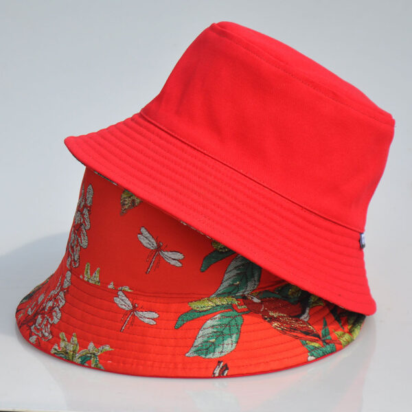26090023_1 Red Bird Print Reversible Bucket Hat