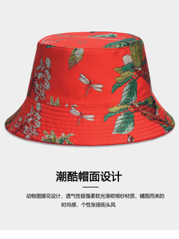 26090023_23 Red Bird Print Reversible Bucket Hat 26090023_23