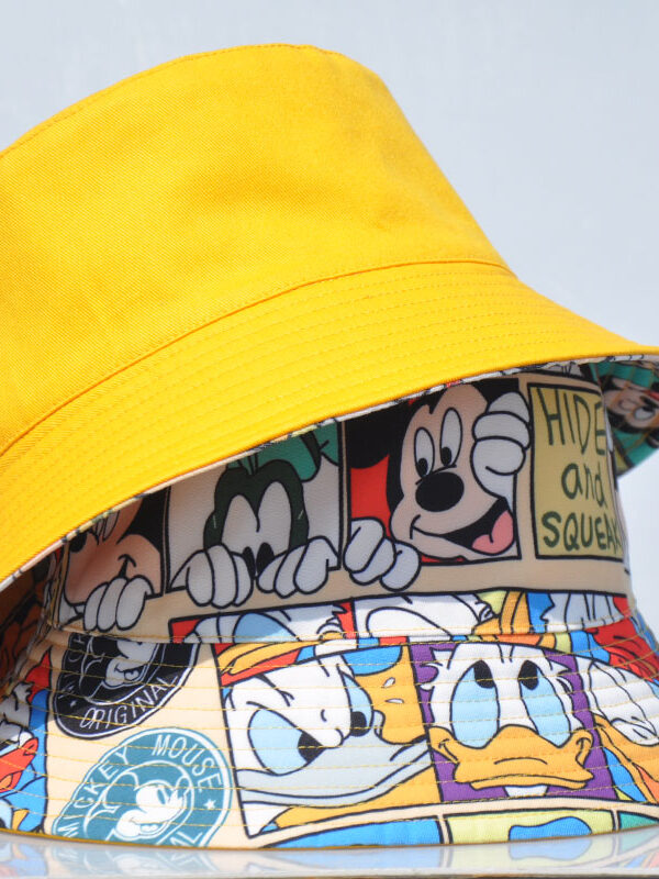 Yellow Cartoon Reversible Bucket Hat