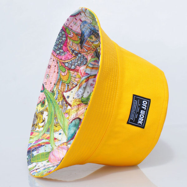 26090025_15 Yellow Forest Bird Reversible Bucket Hat 26090025_15