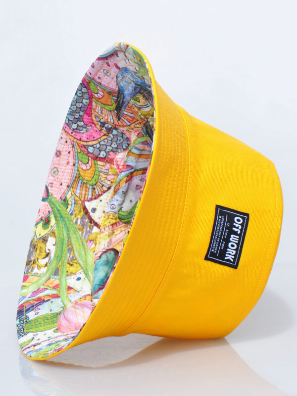 26090025_16 Yellow Forest Bird Reversible Bucket Hat 26090025_16