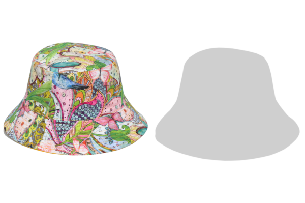 26090025_2 Yellow Forest Bird Reversible Bucket Hat 26090025_2