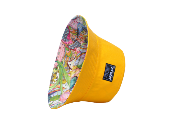 26090025_5 Yellow Forest Bird Reversible Bucket Hat 26090025_5