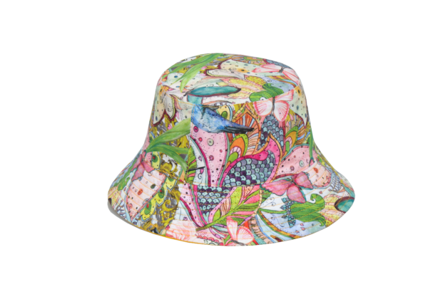 26090025_7 Yellow Forest Bird Reversible Bucket Hat 26090025_7