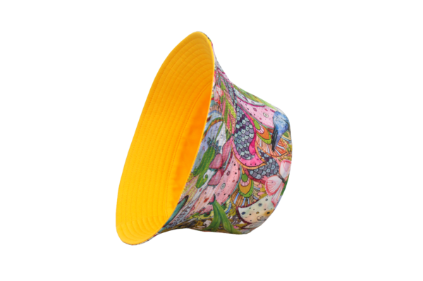 26090025_9 Yellow Forest Bird Reversible Bucket Hat 26090025_9