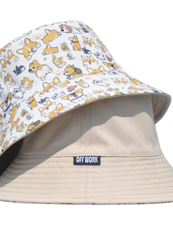 Khaki Corgi Bucket Hat