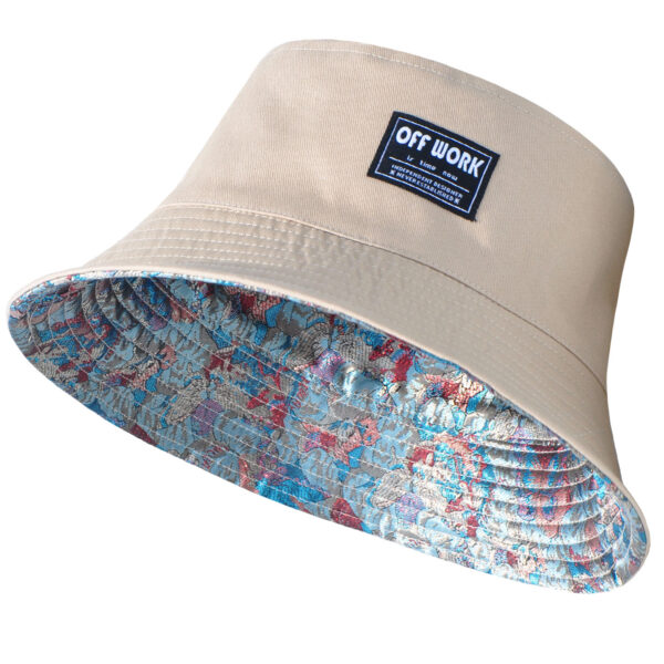 26090027_12 Khaki Butterfly Jacquard Reversible Bucket Hat 26090027_12