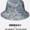 26090027_17 Khaki Butterfly Jacquard Reversible Bucket Hat 26090027_17