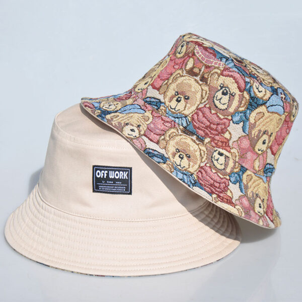 26090029_1 Khaki Little Bear Reversible Bucket Hat