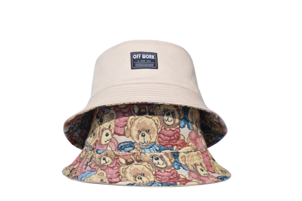 26090029_10 Khaki Little Bear Reversible Bucket Hat 26090029_10