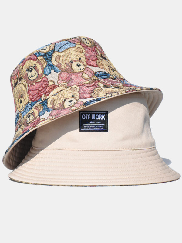 26090029_15 Khaki Little Bear Reversible Bucket Hat 26090029_15
